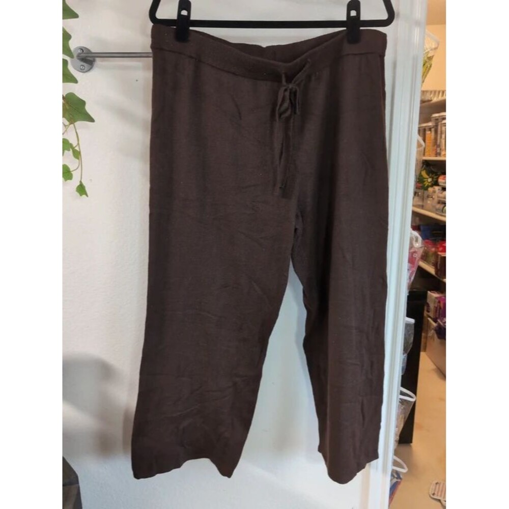Wide leg cashmere pants